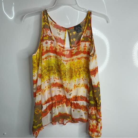 Cold Shoulder Split Open Back Blouse sz M - Picture 3 of 13